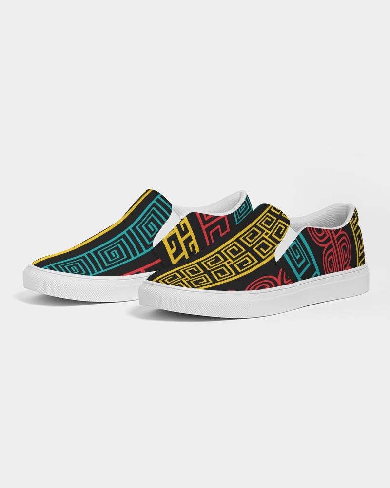 Multicolored Low-Top Canvas Slip-on Sports Shoes for Men