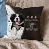 Pet Dog Print Linen Sofa Cushion Peach Skin Pillowcase