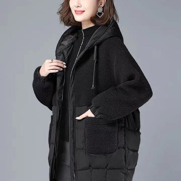 Women's Cotton-padded Coat Winter Loose Down Cotton-padded Coat Mid-length Plus Size Cotton Jacket Thickened