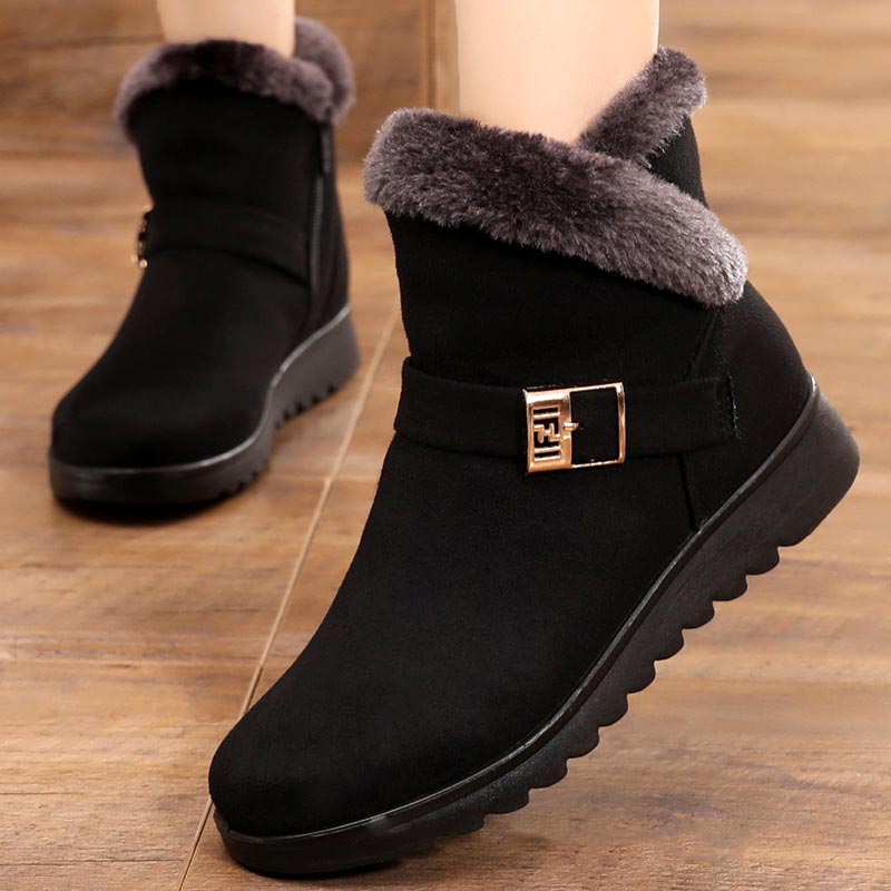 Women's Winter Boots, featuring plush warmth, zipper convenience, and comfortable flat soles