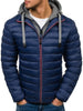 Men's pure color hooded simple cotton jacket