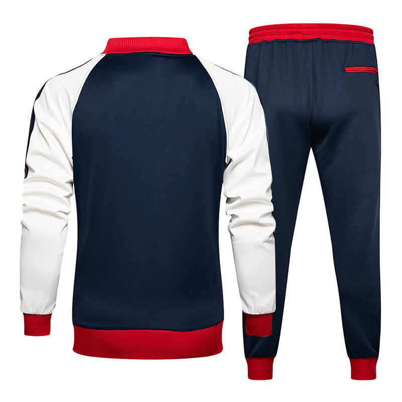 Fashion Retro Color Matching Color Men's Suit