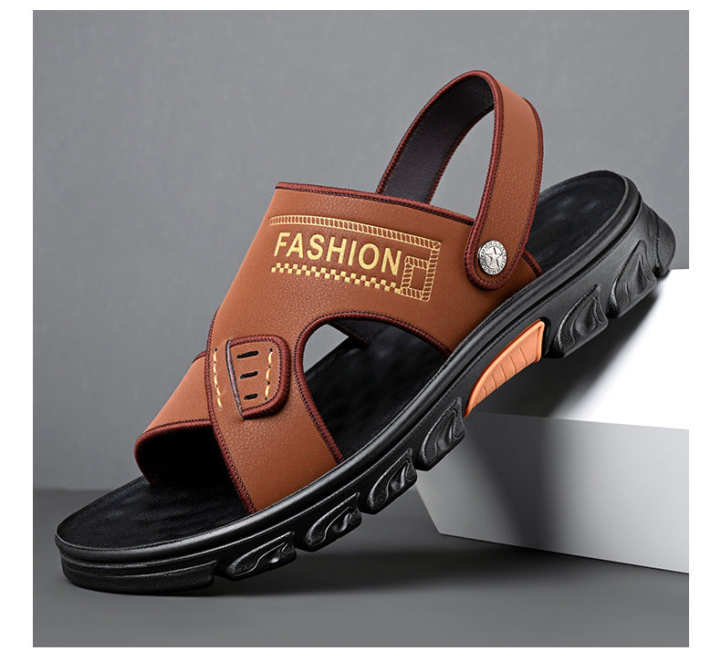 Summer Cowhide Sandals for Men: Comfortable Beach Footwear