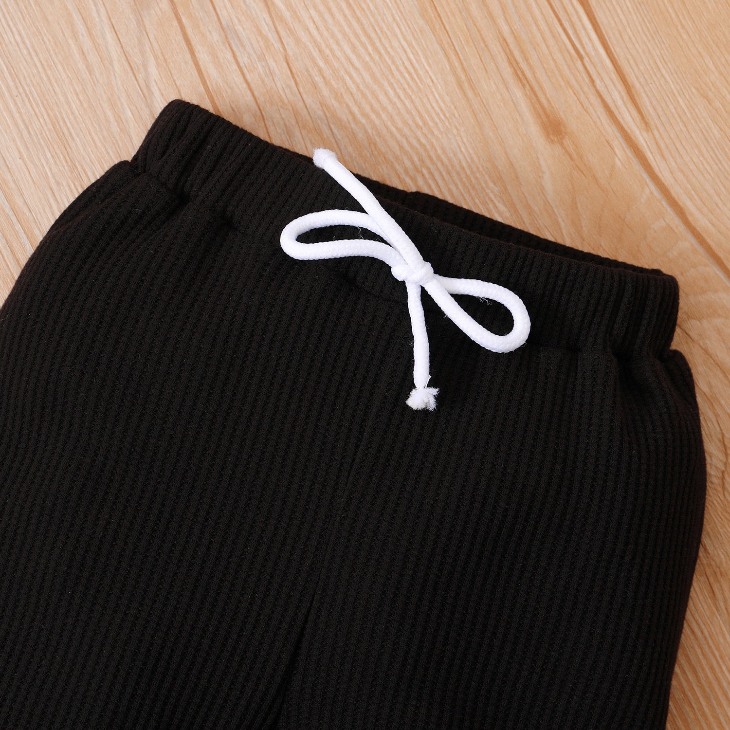 Long Sleeve Letter Print Top Solid Color Trousers Two-piece Set