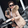 Women's Fashion Slim Fit Long Cotton-Padded Hooded Parka Jacket for Winter with Wadded Outerwear Coat