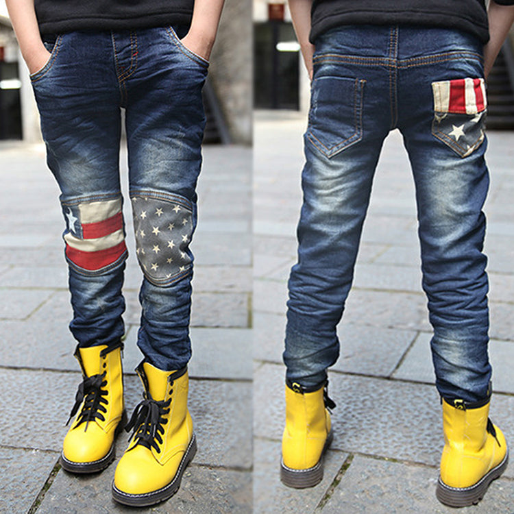 Boys patchwork jeans