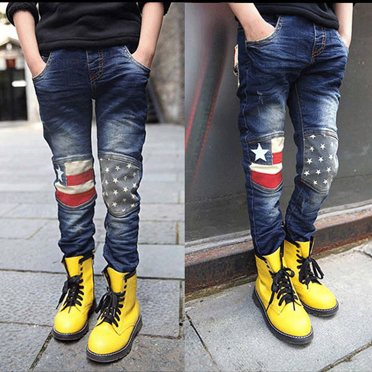 Boys patchwork jeans