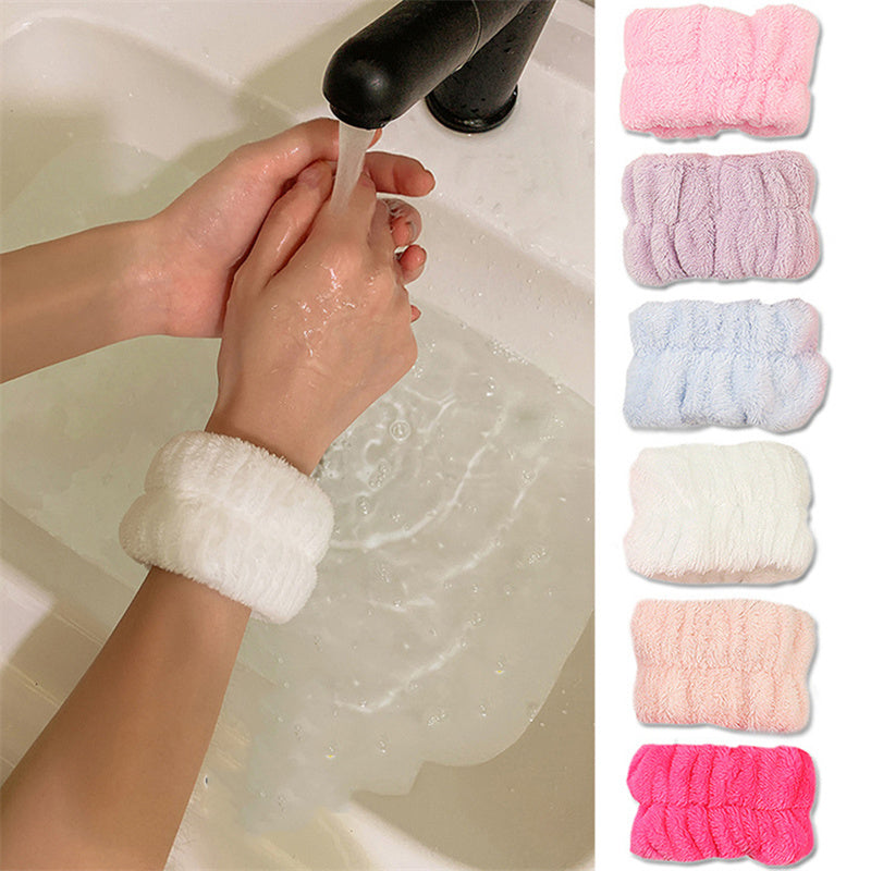 Wrist Washband Microfiber Wrist Wash Towel Band Wristbands For Washing Face Absorbent Wristbands Wrist Sweatband For Women Beauty Supplies Gadgets