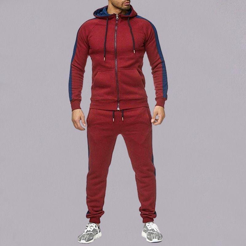 Men's color matching splicing casual suit