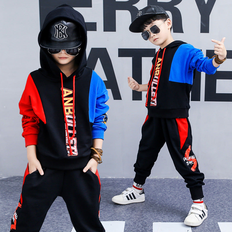 Boys spring suit long-sleeved sports two-piece suit tide clothes