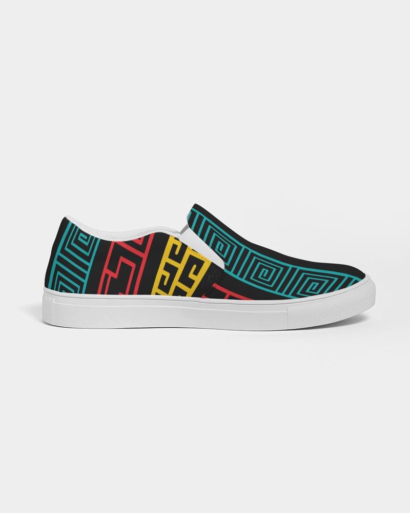 Multicolored Low-Top Canvas Slip-on Sports Shoes for Men