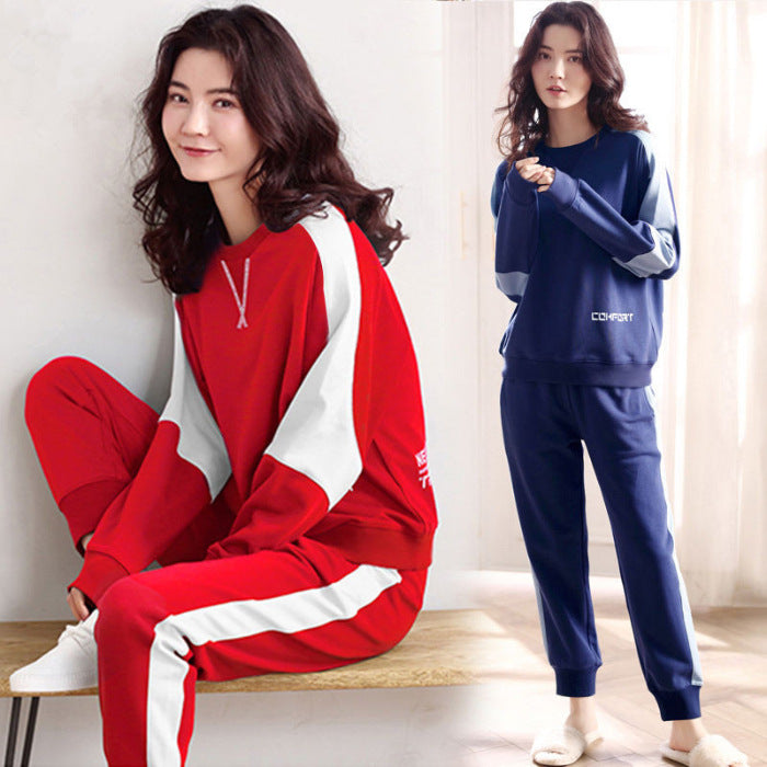 Color matching long sleeve women's suit