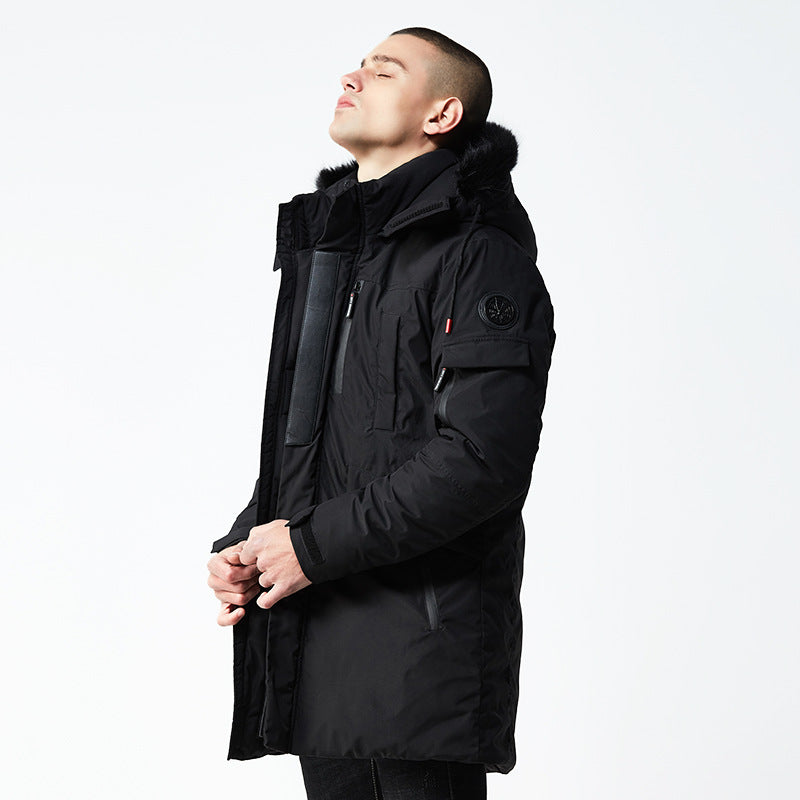 Hooded Mid-Length Jacket for Men