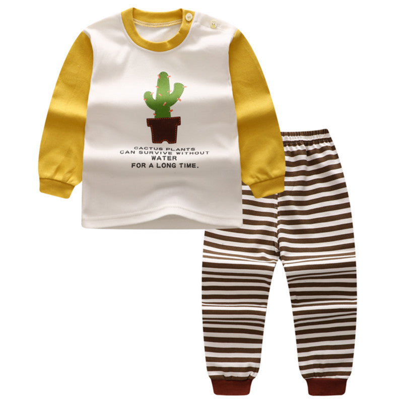 Children's Home Wear Long Sleeve Baby Thermal Pajamas Baby Underwear Set Kids