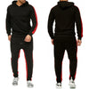 Colorblock Fleece Hoodie Sports Casual Suit