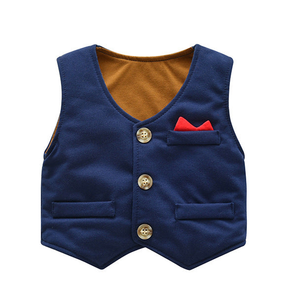 Spring New Childrens Suit Gentleman Wearing Bow Tie Baby Suit One-Year-Old