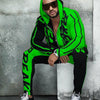 Sports Suit Hooded Letter Color Block Zipper