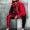 Sports Suit Hooded Letter Color Block Zipper