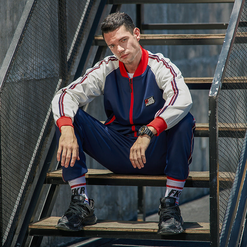 Fashion Retro Color Matching Color Men's Suit