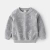 Unhooded Pullover Long Sleeve Blue Grey Cute Boy Sweatshirt