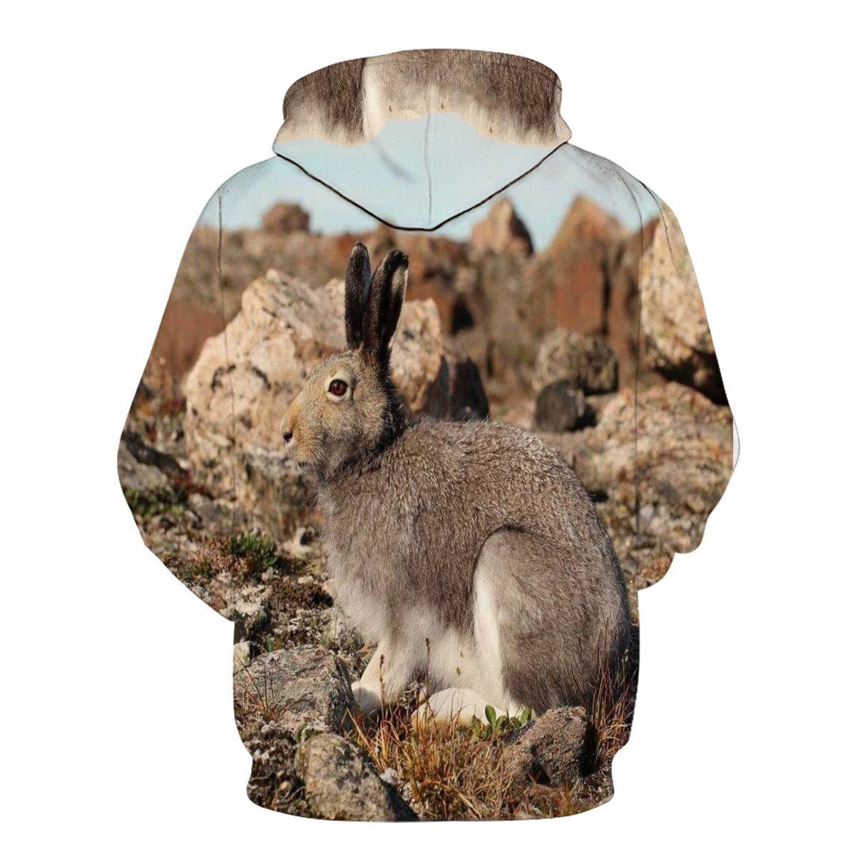 Men's Outdoor Pullover Hoodies with Autumn and Winter Animal Patterns in 3D Digital Printing