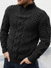 Turtleneck Zipper Knitted Sweater with Long Sleeves