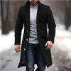 Men's Mid-length Woolen Trench Coat in Multi-color