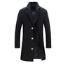 Men's Mid-length Woolen Trench Coat in Multi-color