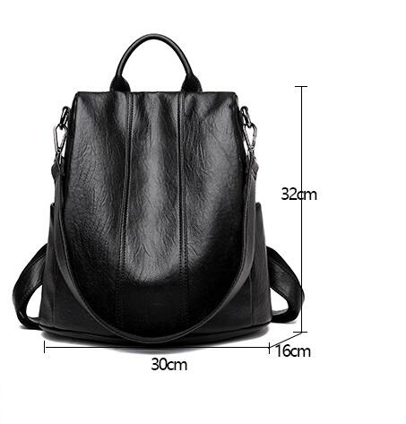 Fashionable Women's Cattlehide Leather Backpack with Anti-theft and Multifunctional Features