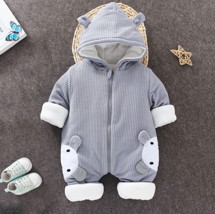 Infant Snowsuit Jumpsuit: Warm and Cozy Coat for Fall-Winter Seasons. Perfect for babies aged 2 to 18 months