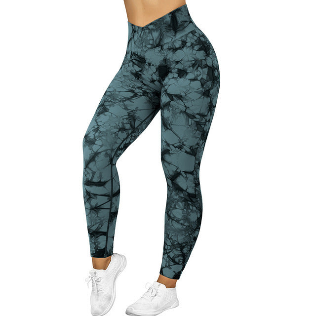 Leggings for Women with Seamless Design, Tie Dye Pattern, Ideal for Yoga, Sport, Fitness, Running, and Gym Workouts, Featuring a Push-Up Effect