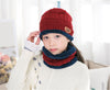 Warm Knit Winter Hat and Scarf Set for Kids: Fleece-Lined Beanie and Woolen Scarf, Ideal for Boys and Girls