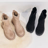 Women's Winter Boots with Integrated Leather, Fur, and Plush Warmth in Middle Tube Design