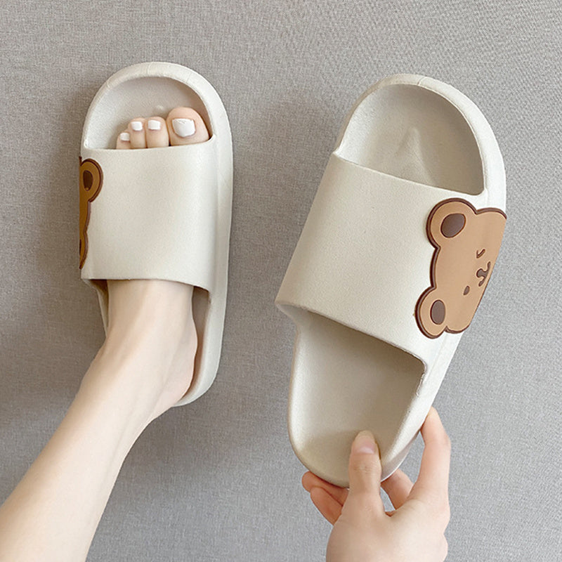 Adorable Bear Slippers for Summer Beach and Bathroom Use