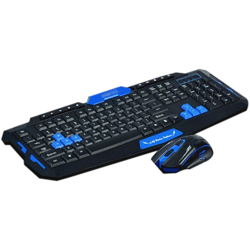 Wireless Gaming Keyboard Mouse Combo Hk8100 with 2.4G Connectivity, Ergonomic Design, Waterproof Optical Technology for PC, Laptop, and Desktop Gaming.