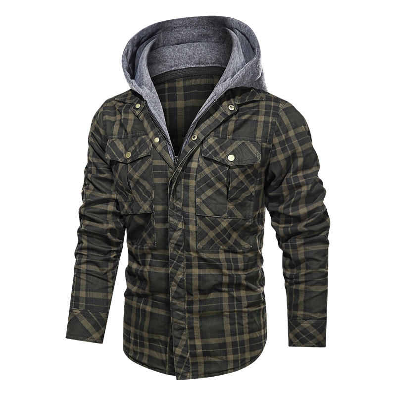 Winter Jacket for Men with Detachable Hood - Slim Fit, Fleece Lined, Thick and Warm - Ideal for Autumn and Winter Seasons