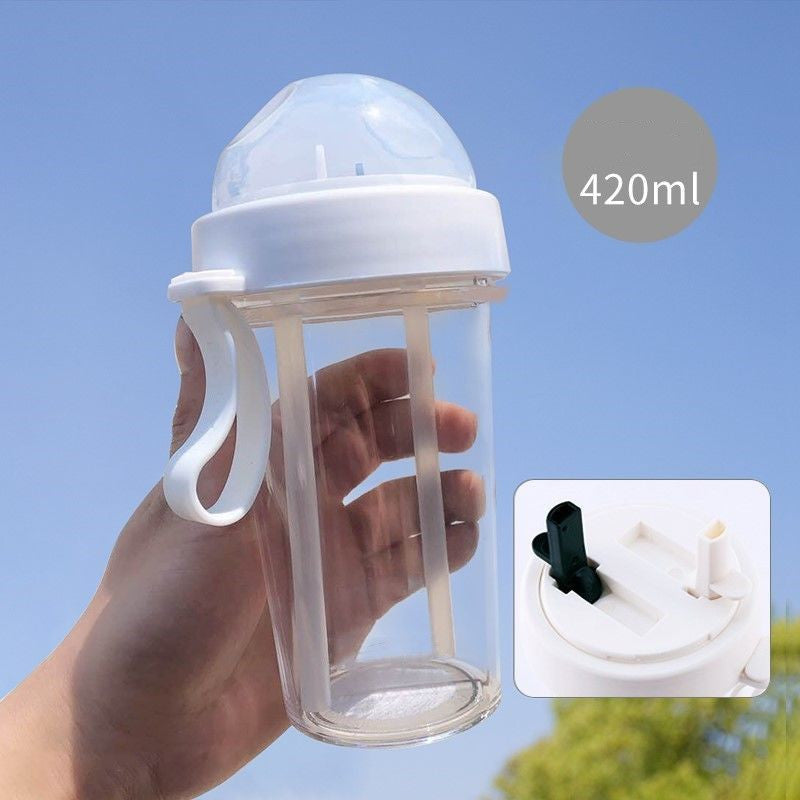 Double Beverage Holder: Trendy Red Water Cup for Water and Other Drinks