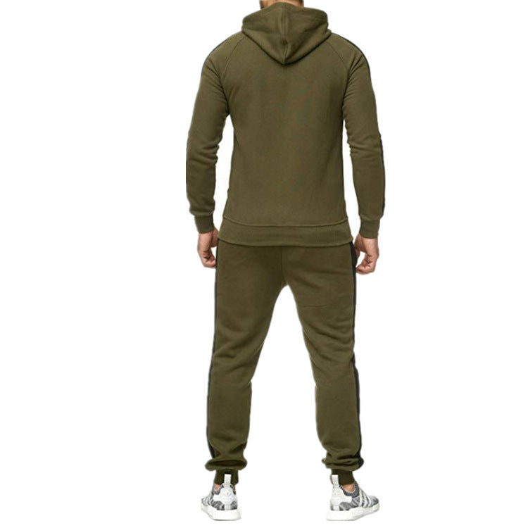 Men's color matching splicing casual suit