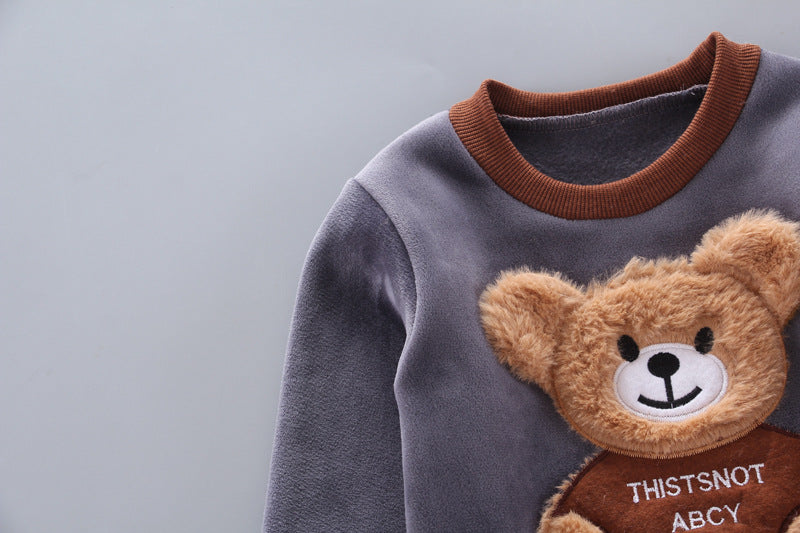 New Cartoon Plus Velvet Bear Three-piece Suit