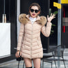 Women's Fashion Slim Fit Long Cotton-Padded Hooded Parka Jacket for Winter with Wadded Outerwear Coat