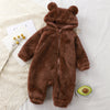 Winter Newborn Baby Plush Outerwear - Cozy One-piece Romper for Infants