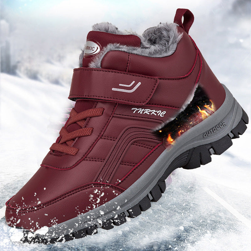 Snow Boots with Plush Lining and Velcro Closure for Women and Men: Ideal Winter Footwear for Climbing and Hiking