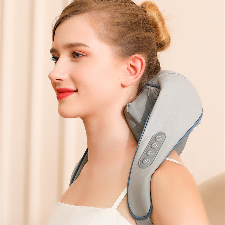 Wireless Electric Deep Tissue Massage: Neck and Back Massager with Soothing Heat and 5D Kneading