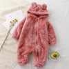 Winter Newborn Baby Plush Outerwear - Cozy One-piece Romper for Infants