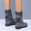 Snow boots for women with lace-up design, perfect for winter