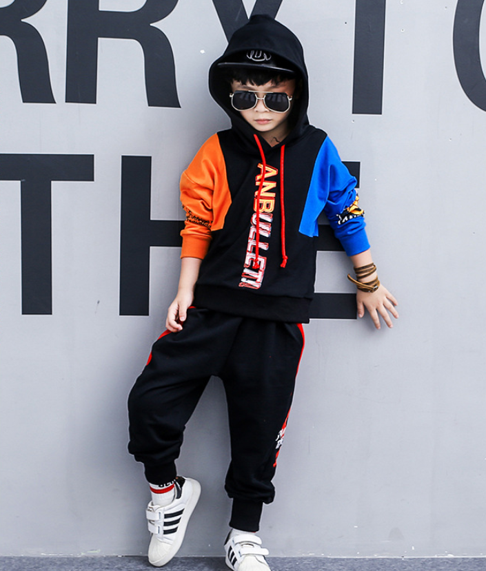 Boys spring suit long-sleeved sports two-piece suit tide clothes