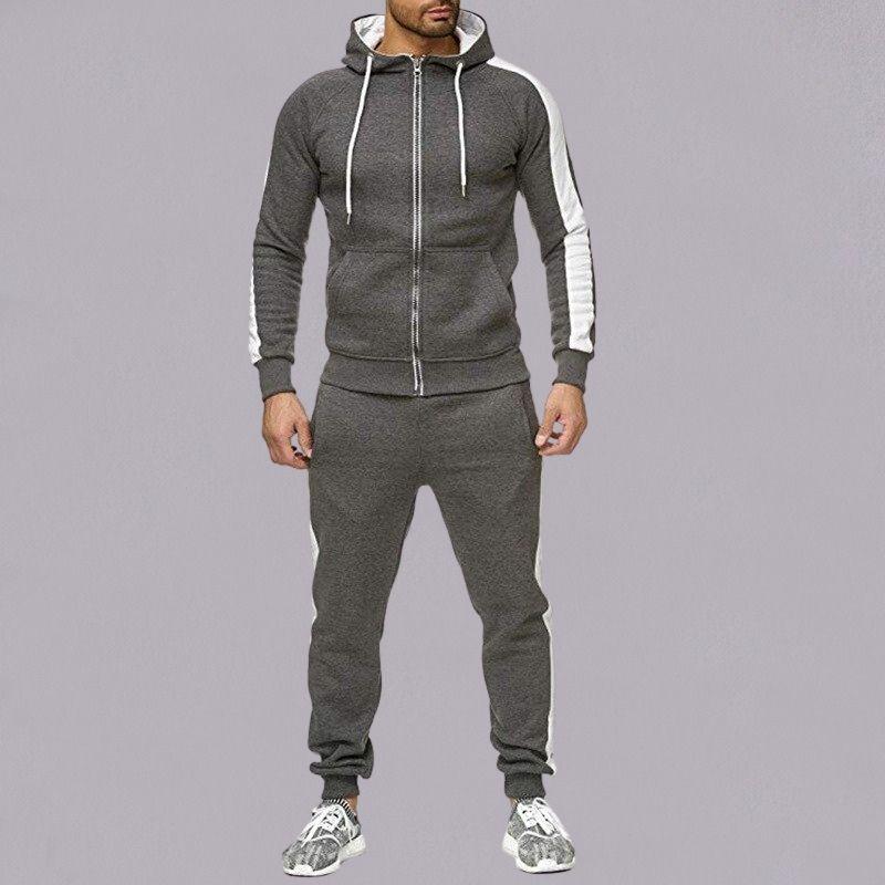 Men's color matching splicing casual suit