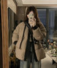 Khaki Cotton-Padded Warm Jacket for Women in Winter