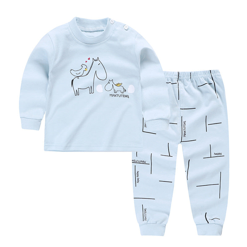 Long-Sleeved Autumn and Winter Pajamas for Girls and Boys