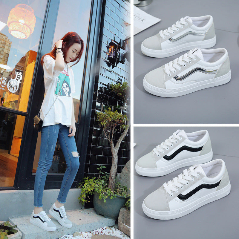 Casual Sport Shoes for Female Students in White, Perfect for Autumn